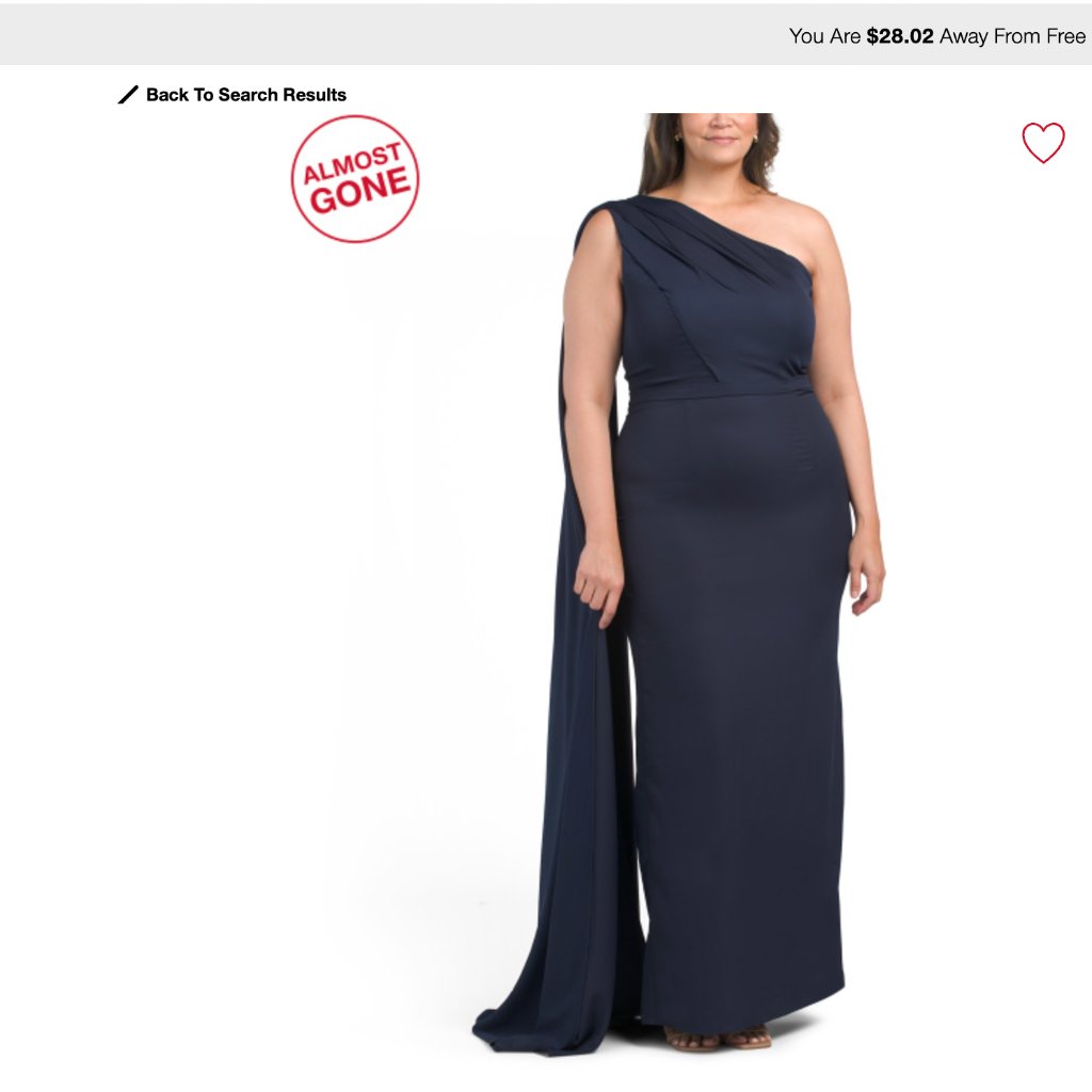 Rene By Rene Ruiz One Shoulder Drape Gown (Nwt)